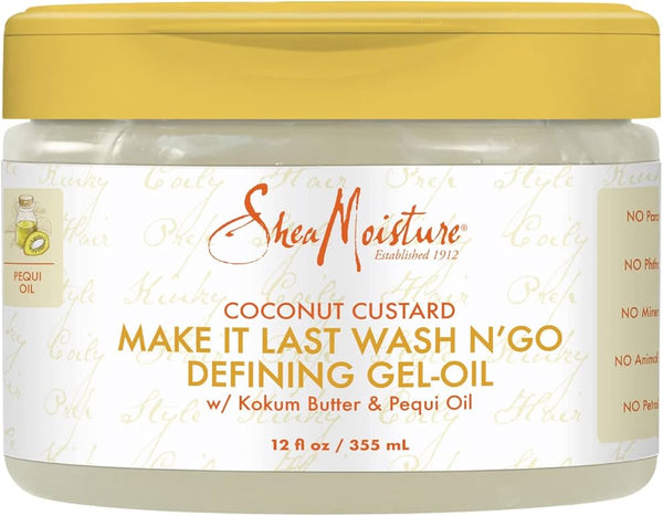 Shea Moisture Coconut Custard Make It Last Wash N GO Defining Gel Oil 340g