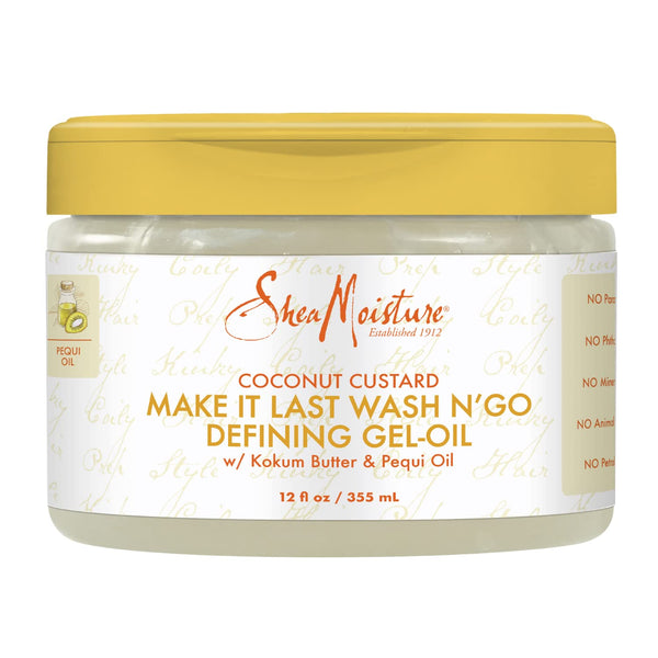 Shea Moisture Coconut Custard Make It Last Wash N GO Defining Gel Oil 340g