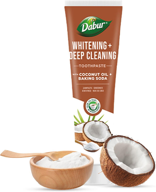 Dabur Whitening Deep Cleansing Coconut Oil And Baking Soda Toothpaste 100ml - Afro Hair Boutique