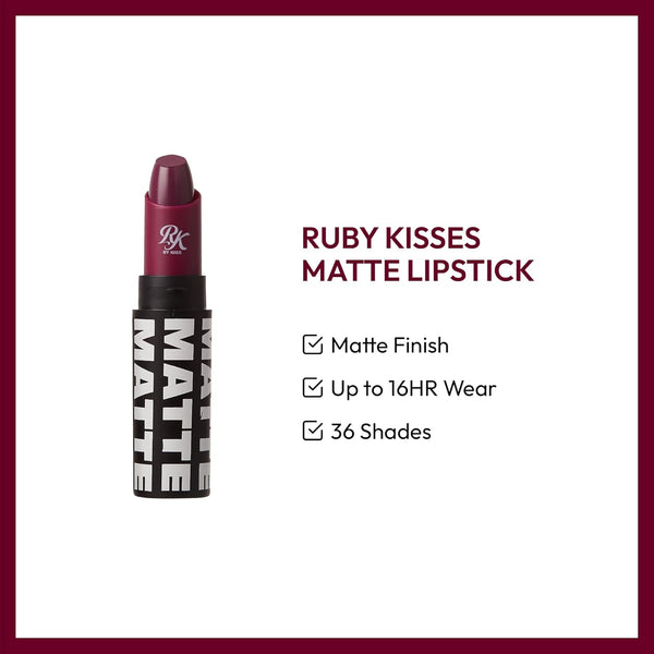 RK By Kiss Matte Lipstick 12 Plum Wine 3.5g