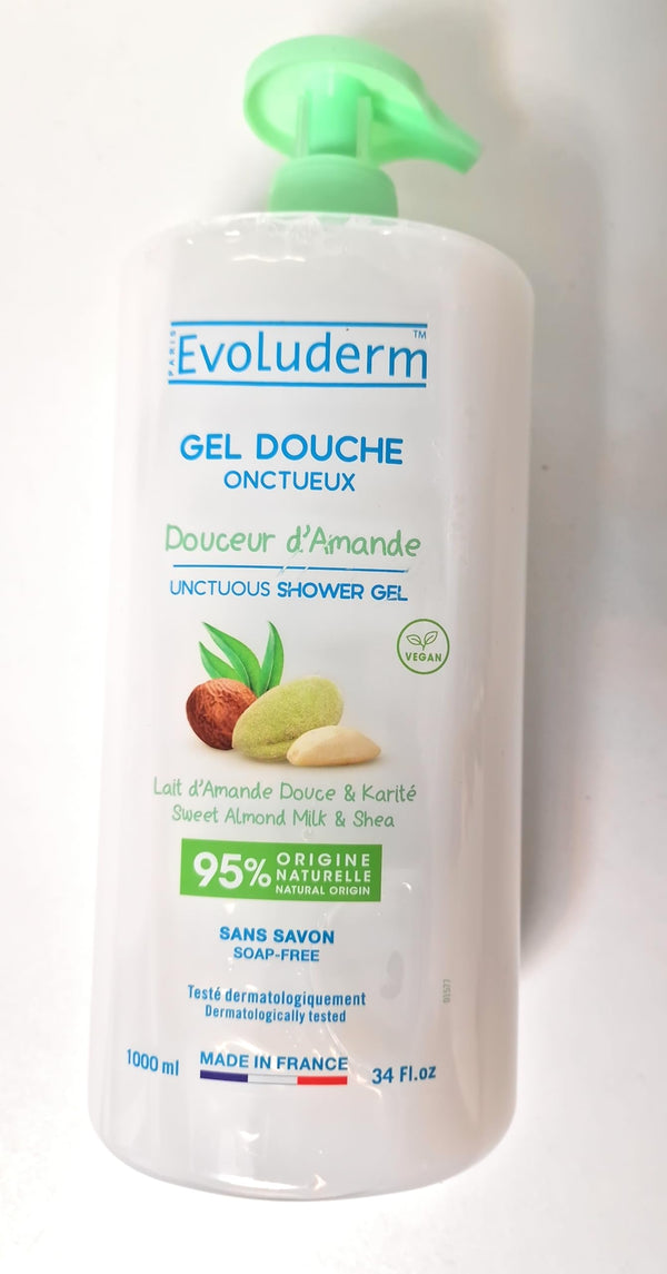 Evoluderm Almond Unctuous Shower Gel 100ml / 500ml / 1000ml - Afro Hair Boutique