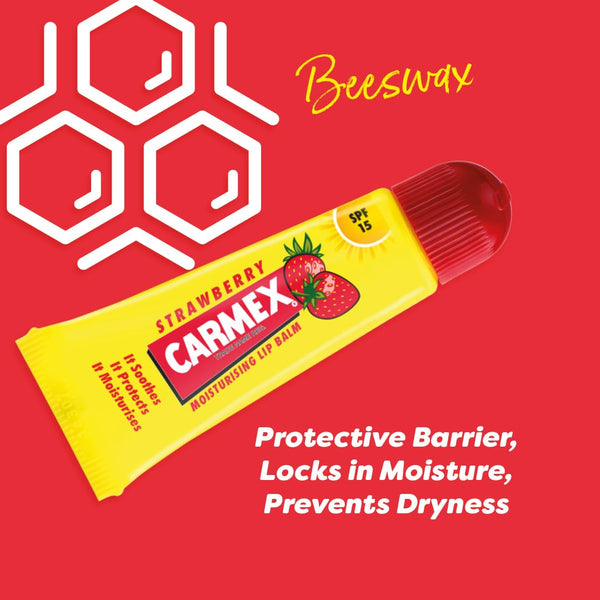 Carma Laboratories Carmex Moisturising Lip Balm Tube Strawberry 10g - Afro Hair Boutique