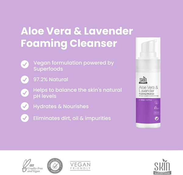 Skin Superfood Aloe Vera And Lavender Foaming Cleanser 150ml