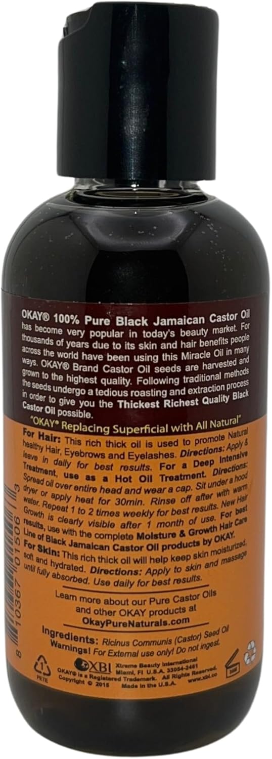OKAY 100 Percent Pure Black Jamaican Castor Oil 237ml
