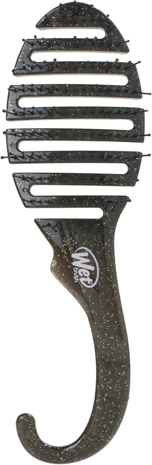 Wet Brush Shower Detangler Brush Black Glitter