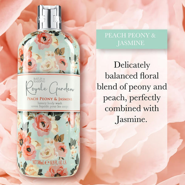 Baylis And Harding Royale Garden Peach Peony And Jasmine Luxury Body Wash 500ml - Afro Hair Boutique