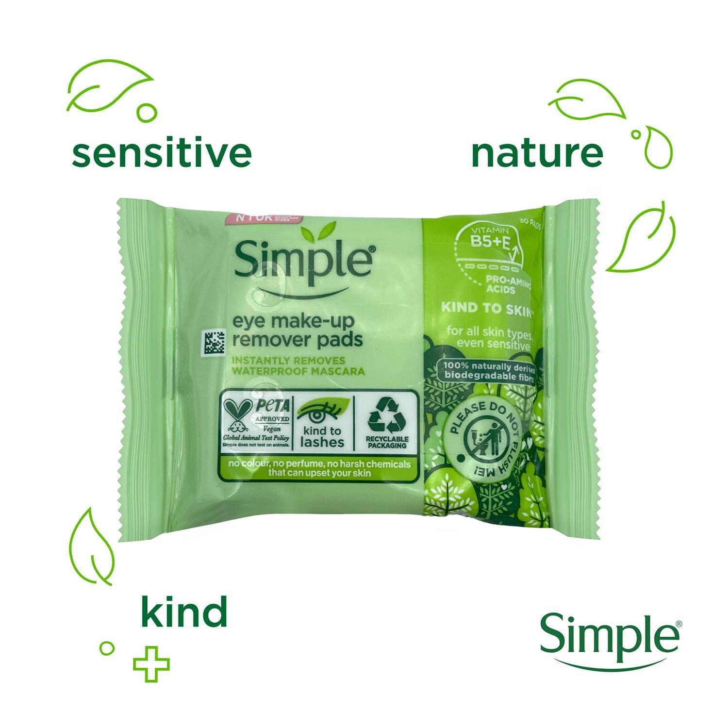 Simple Kind To Eyes Eye Make Up Remover Pads 30pads