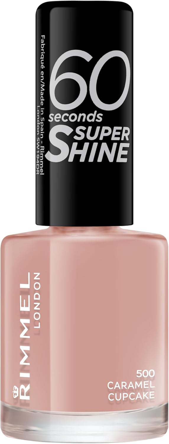 Rimmel 60 Seconds Super Shine Nail Polish 500 Caramel Cupcake 8ml - Afro Hair Boutique