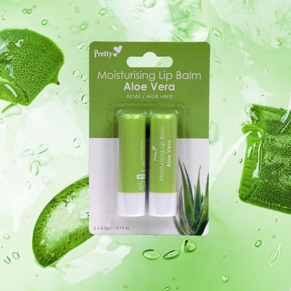 Quest Pretty Moisturising Lip Balm Aloe Vera 4.3g x2