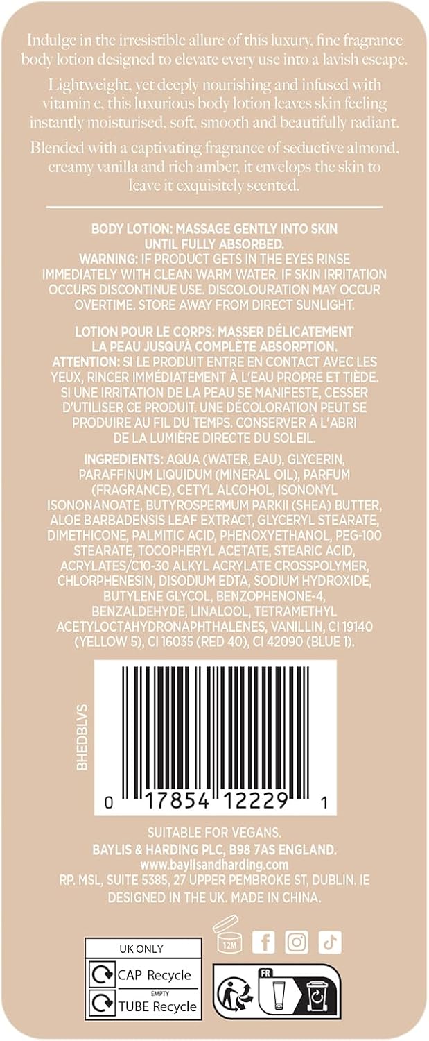 Baylis And Harding Vanilla And Seduction Fine Fragrance Body Lotion 236ml