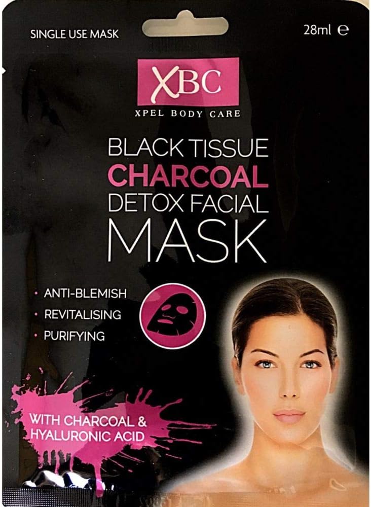 Xpel Body Care Black Tissue Charcoal Detox Facial Mask 28ml