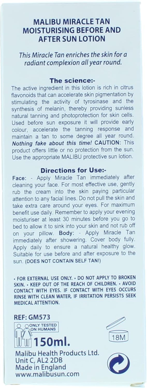 Malibu Miracle Tan Moisturising Before And After Sun Lotion 150ml