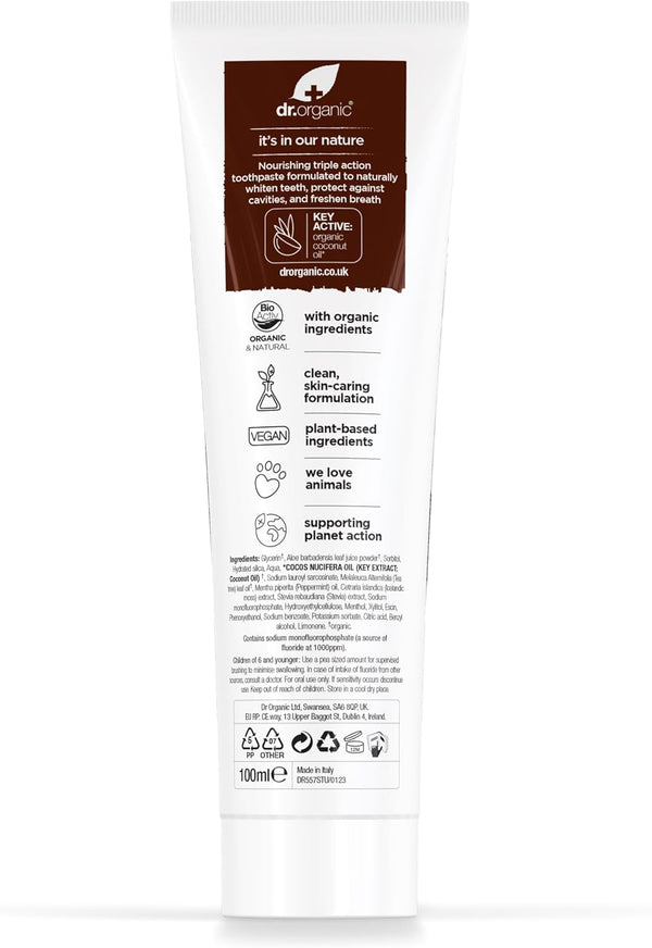 Dr Organic Organic Coconut Oil Toothpaste 100ml - Afro Hair Boutique