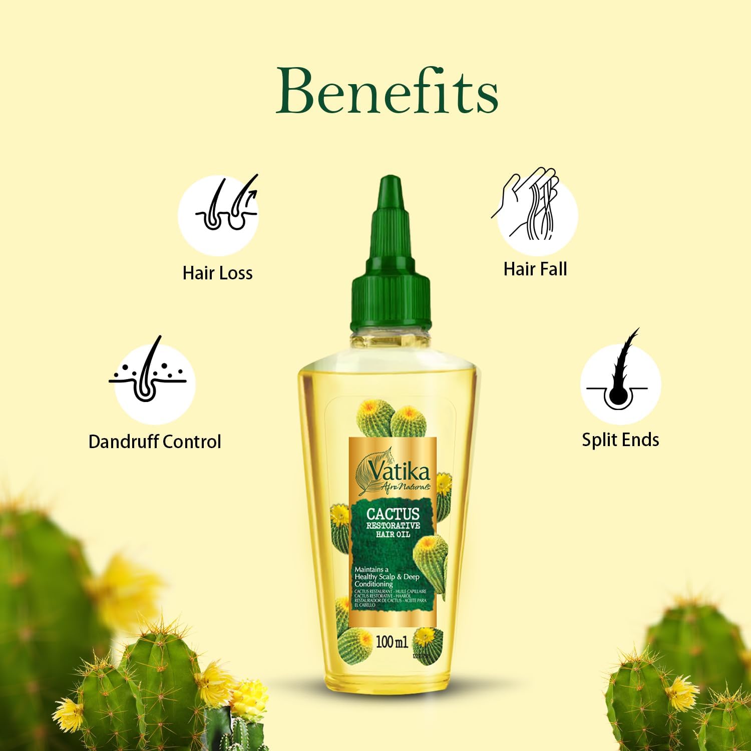 Dabur Vatika Afro Naturals Cactus Restorative Hair Oil 100ml