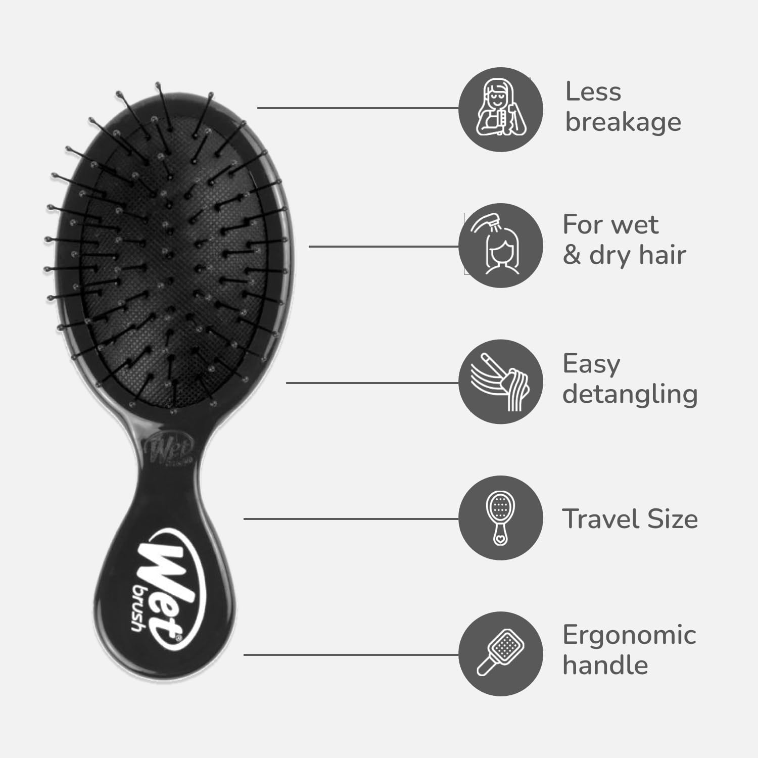 Wet Brush Mini Detangler Brush Black