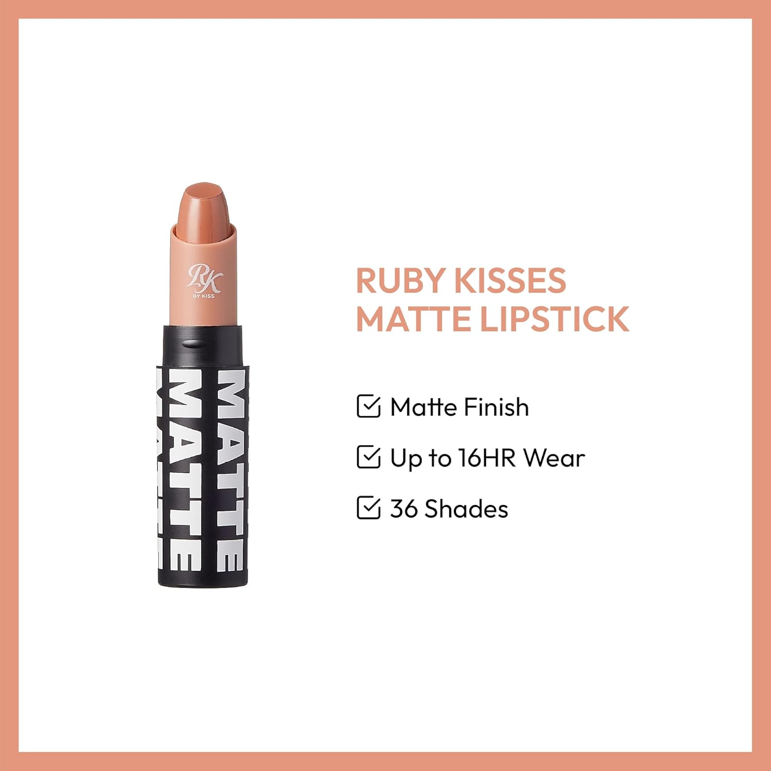 RK By Kiss Matte Lipstick 03 Brown Sugar 3.5g