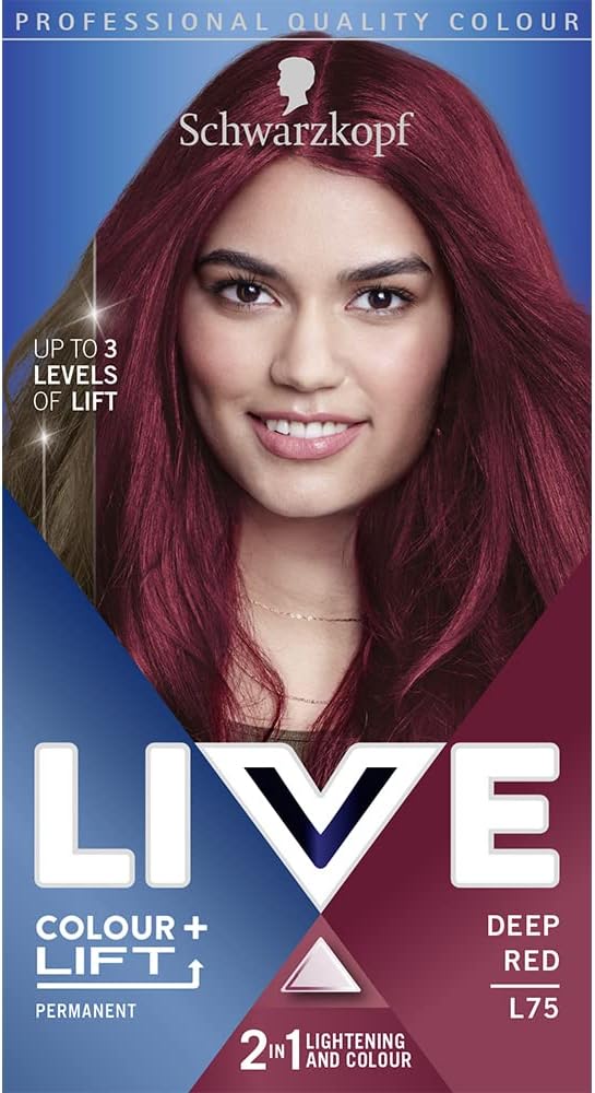 Schwarzkopf Live Colour Plus Lift Permanent Hair Colour Deep Red L75 - Afro Hair Boutique