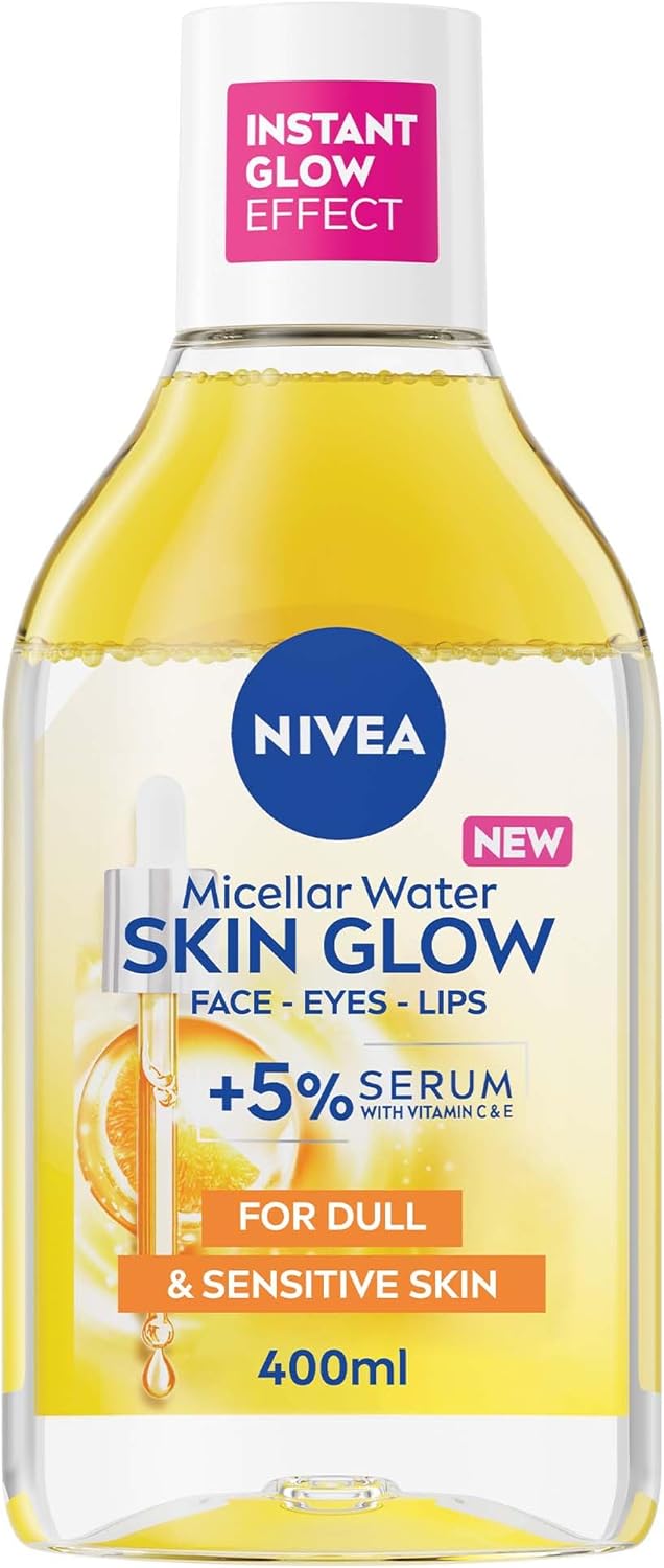 Nivea Micellar Water Skin Glow Face Eye Lips 400ml