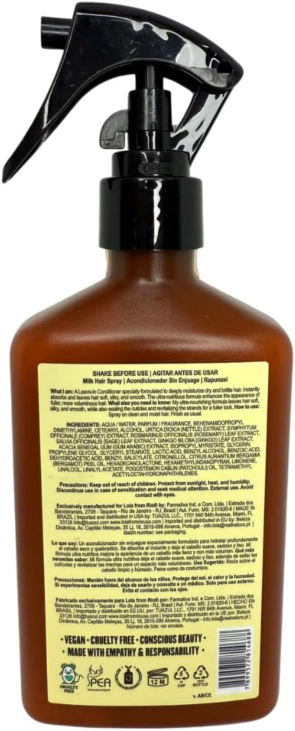 Lola Cosmetics Rapunzel Leave In Conditioner Milk Spray 250ml - Afro Hair Boutique