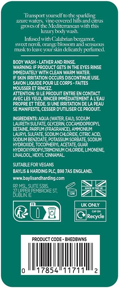Baylis And Harding Baylis Neroli Sands Luxury Body Wash 400ml - Afro Hair Boutique