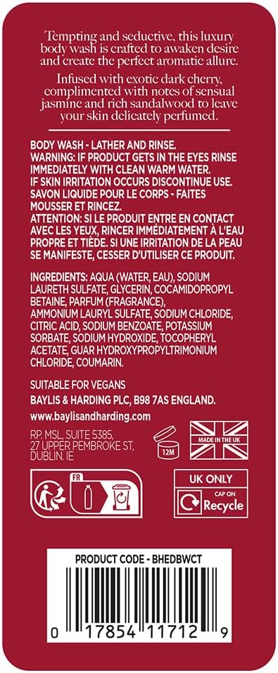 Baylis And Harding Cherry Temptation Luxury Body Wash 400ml