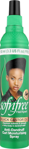 Sof N Free Black Castor Oil Anti Dandruff Curl Moisturizing Spray 350ml