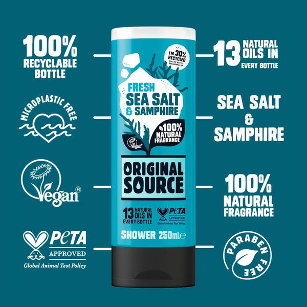 Original Source Fresh Sea Salt And Samphire Shower Gel 250ml - Afro Hair Boutique