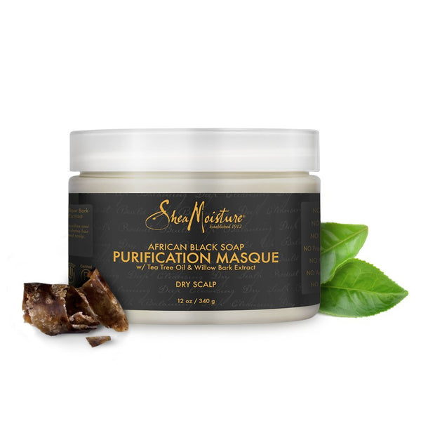 Shea Moisture African Black Soap Bamboo Charcoal Purification Masque 340g /354ml - Afro Hair Boutique
