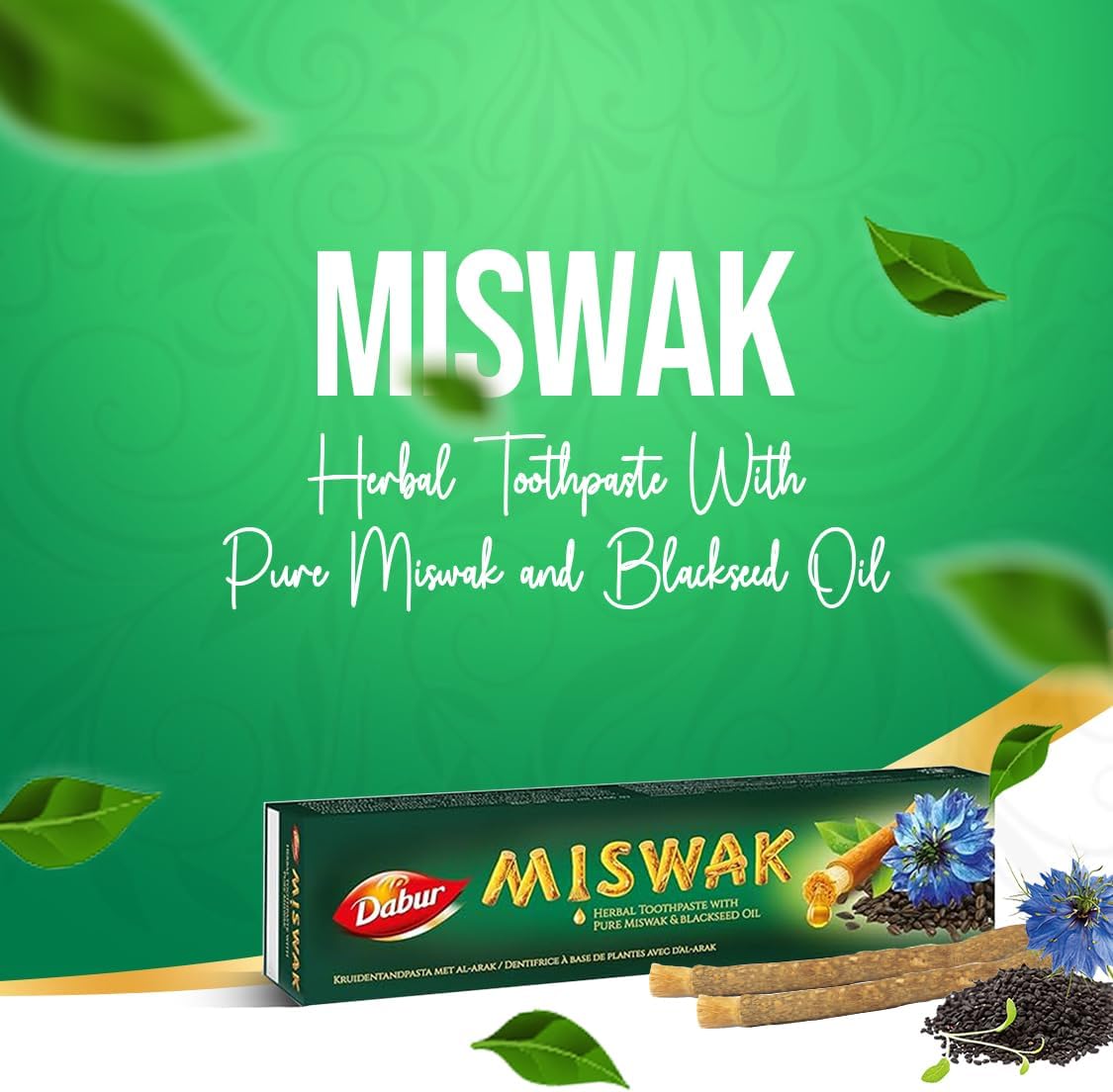 Dabur Miswak Pure Miswak And Blackseed Oil Herbal Toothpaste 100ml