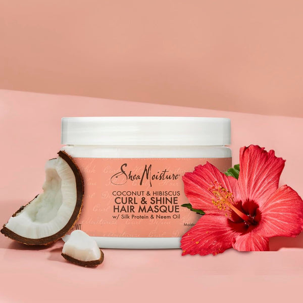 Shea Moisture Coconut And Hibiscus Curl And Shine Hair Masque 340g - Afro Hair Boutique