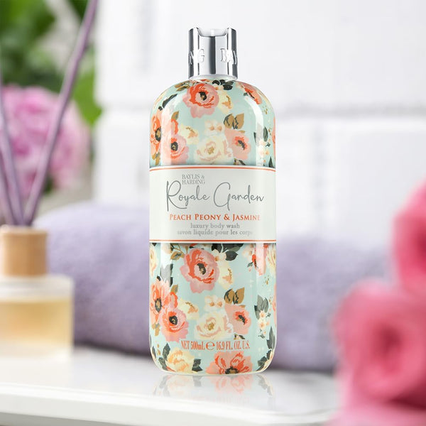 Baylis And Harding Royale Garden Peach Peony And Jasmine Luxury Body Wash 500ml - Afro Hair Boutique