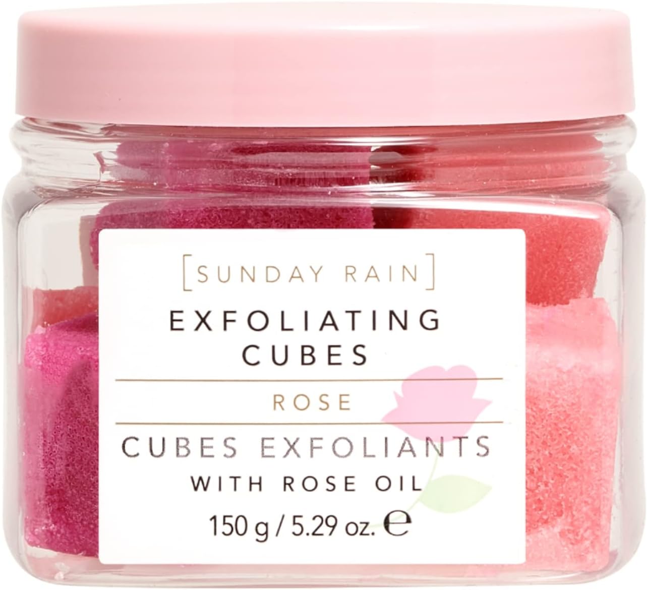 Sunday Rain Rose Exfoliating Cubes 150g