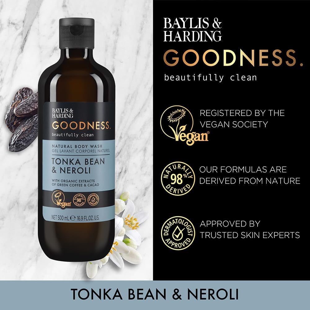 Baylis And Harding Goodness Tonka Bean And Neroli Natural Body Wash 500ml