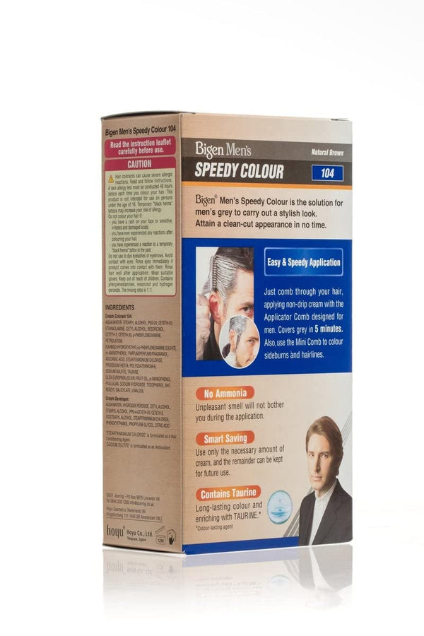 Bigen Mens Speedy Hair Colour Easy & Smooth Application Natural Brown 104 - Afro Hair Boutique