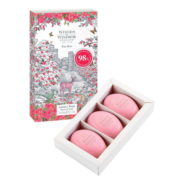 Woods Of Windsor True Rose Luxury Soap 3 x 60g