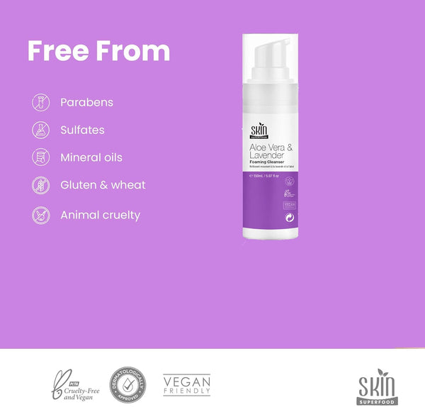 Skin Superfood Aloe Vera And Lavender Foaming Cleanser 150ml