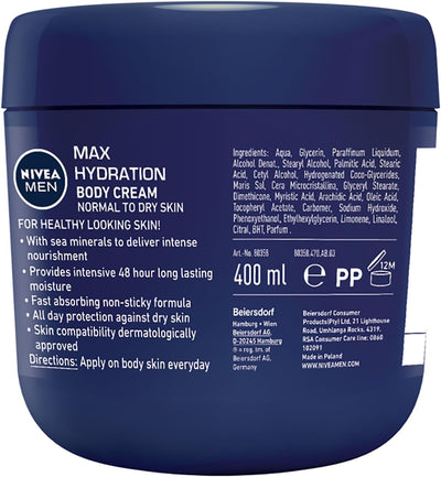 Nivea Men Maximum Hydration Body Cream 400ml