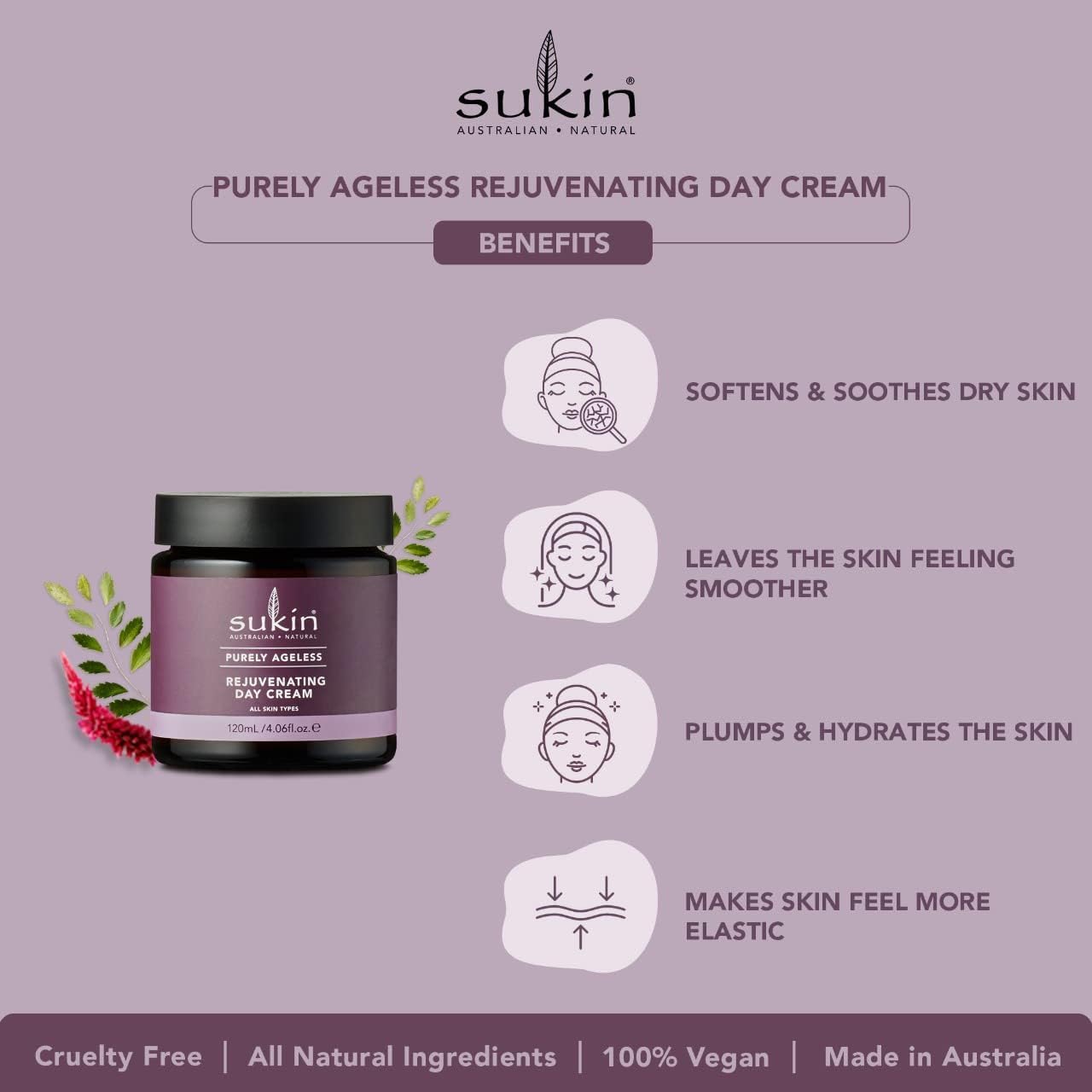 Sukin Australian Natural Skincare Purely Ageless Rejuvenating Day Cream 120ml