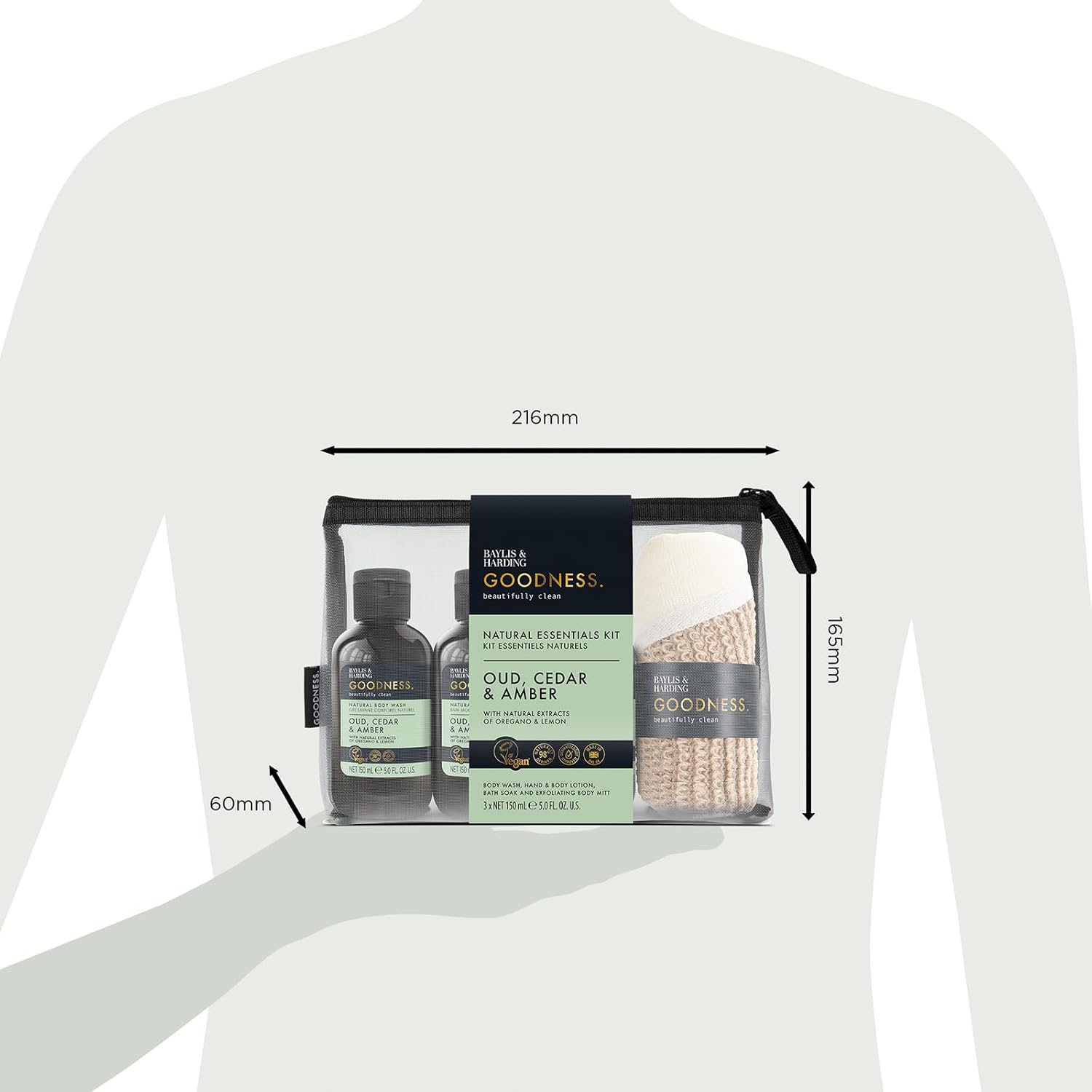 Baylis And Harding Goodness Oud Cedar And Amber Natural Essentials Kit
