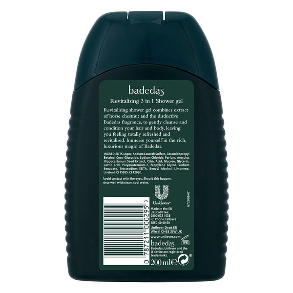Badedas 3 In 1 Revitalising Shower Gel Shampoo And Conditioner 200ml - Afro Hair Boutique