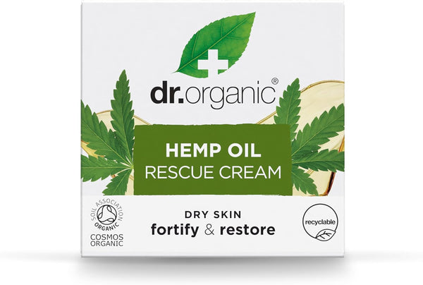Dr Organic Bioactive Skincare Hemp Oil Rescue Cream 50ml - Afro Hair Boutique