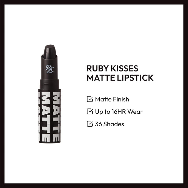 RK By Kiss Matte Lipstick 14 Blackism 3.5g - Afro Hair Boutique