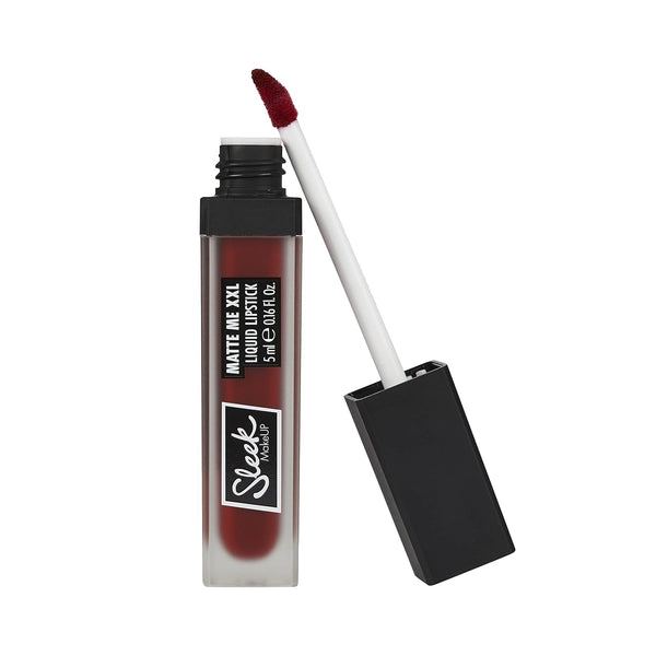 Sleek Make Up Matte Me XXL Liquid Lipstick I M Vegan Left On Red
