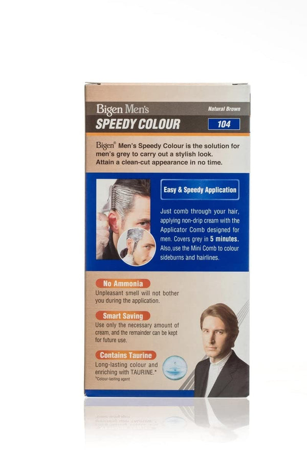 Bigen Mens Speedy Hair Colour Easy & Smooth Application Natural Brown 104 - Afro Hair Boutique