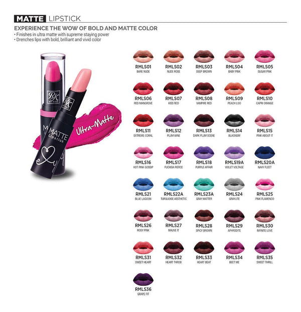RK By Kiss Matte Lipstick 20A Navy Fleet 3.5g