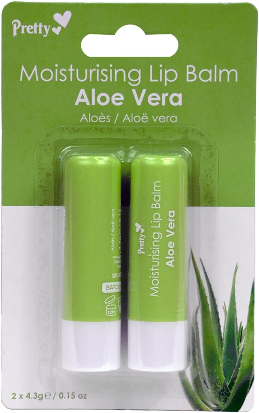 Quest Pretty Moisturising Lip Balm Aloe Vera 4.3g x2