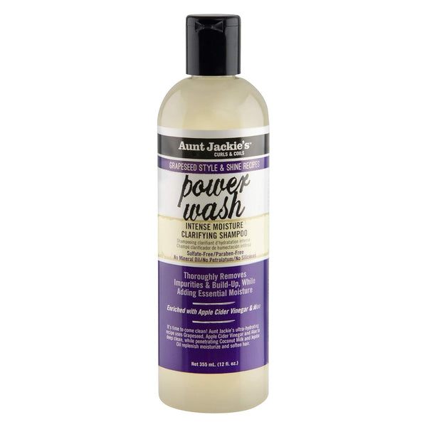 Aunt Jackie's Grapeseed Style and Shine Power Wash Clarifying Shampoo 355ml - Afro Hair Boutique