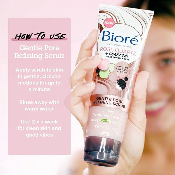 Biore Rose Quartz Gentel Pore Refining Scrub