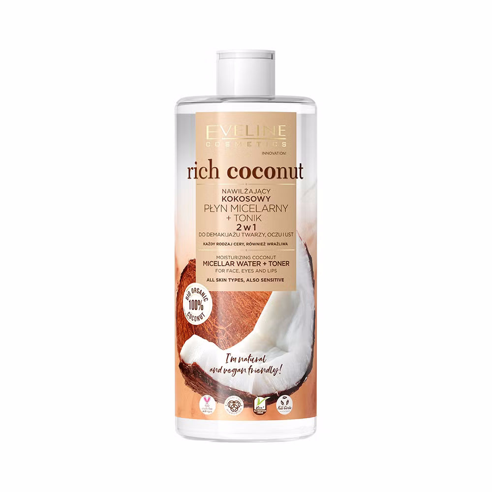 Eveline Rich Coconut 2 In 1 Micellar Water And Toner 500ml