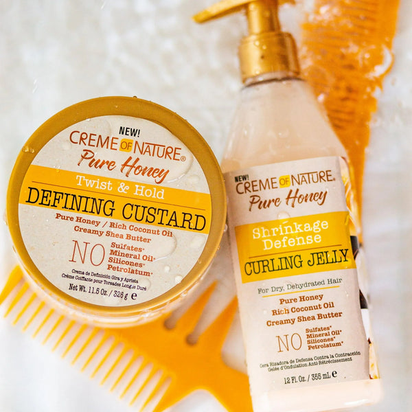 Creme Of Nature Pure Honey Shrinkage Defense Curl Jelly 355ml - Afro Hair Boutique